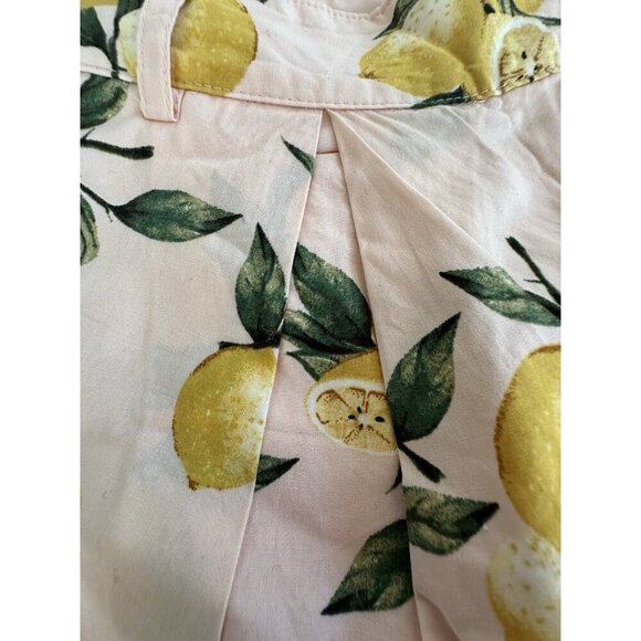 Mackenzie & Me Womens Shorts L Pink 100% Cotton Lemon Print Tuscany Italy Farm - Picture 12 of 12